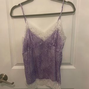 Purple and white lacey vintage camisole size s